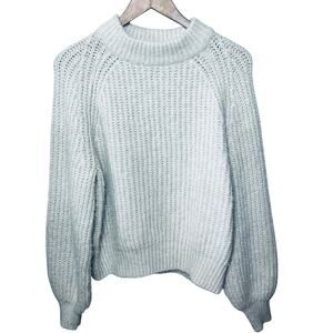 Universal Thread Sweater Cream Waffle Knit Pullover Mock Neck Chunky Cozy M